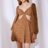 Indie All The Way Cut-Out Floral Mini Dress>MICAS Fashion