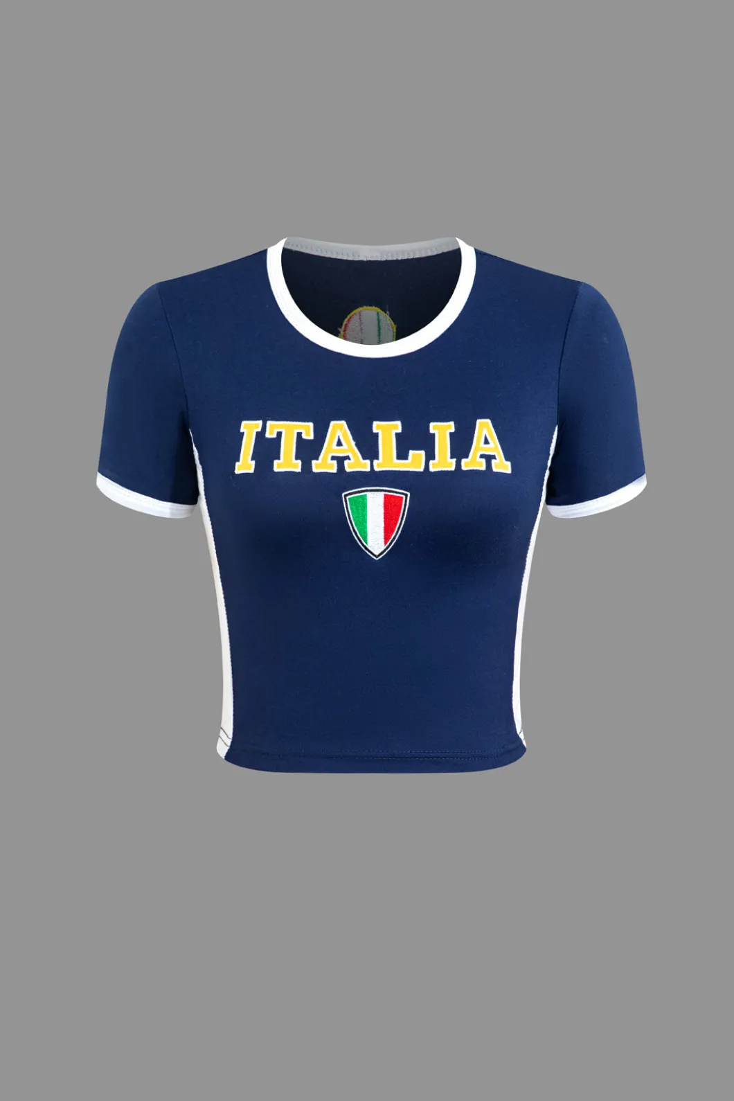 Italia Letter Embroidery T-shirt>MICAS Hot