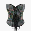 Jacquard Corset Waist Contrast Binding Ribbon Tube Top>MICAS Hot