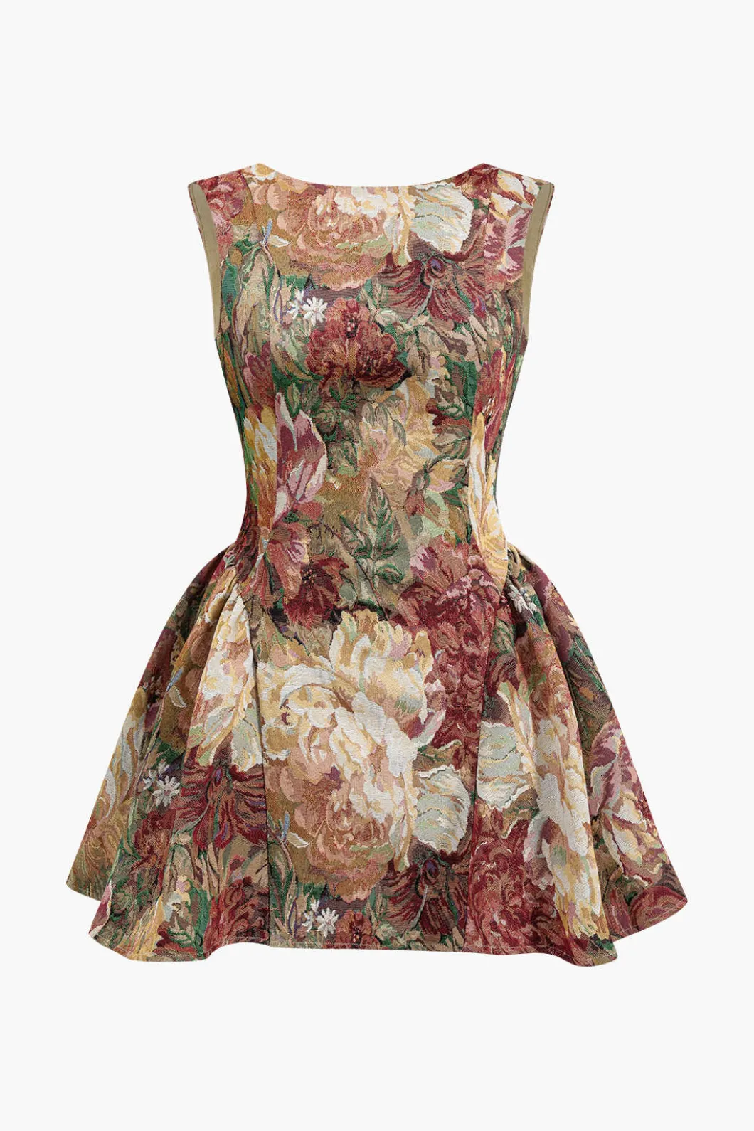 Jacquard Ruched Sleeveless Mini Dress>MICAS Outlet