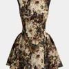 Jacquard Ruched Sleeveless Mini Dress>MICAS Outlet
