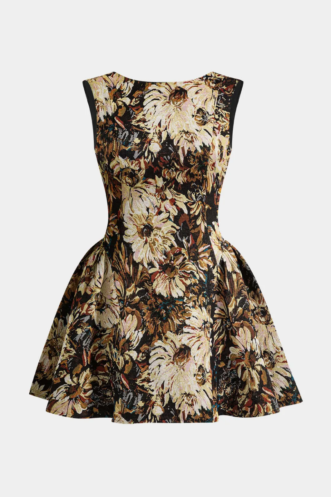 Jacquard Ruched Sleeveless Mini Dress>MICAS Outlet
