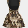 Jacquard Ruched Sleeveless Mini Dress>MICAS Outlet