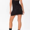 Jacquard Satin Lace Split Mini Dress>MICAS Best