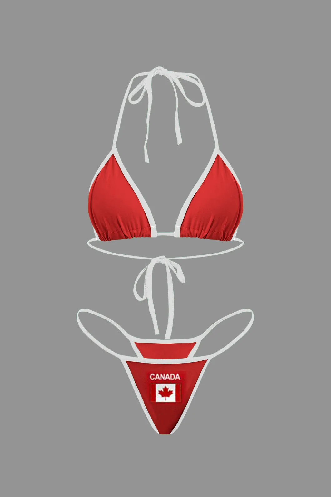 JAMAICA Embroidered Contrast Bikini Set>MICAS New