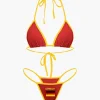 JAMAICA Embroidered Contrast Bikini Set>MICAS New