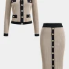 Knit Button Cardigan And Skirt Set>MICAS Hot
