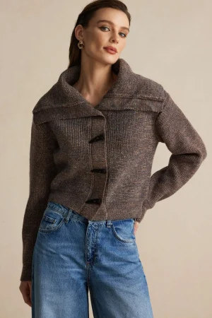 Knit Button Long-Sleeve Cardigan>MICAS Best