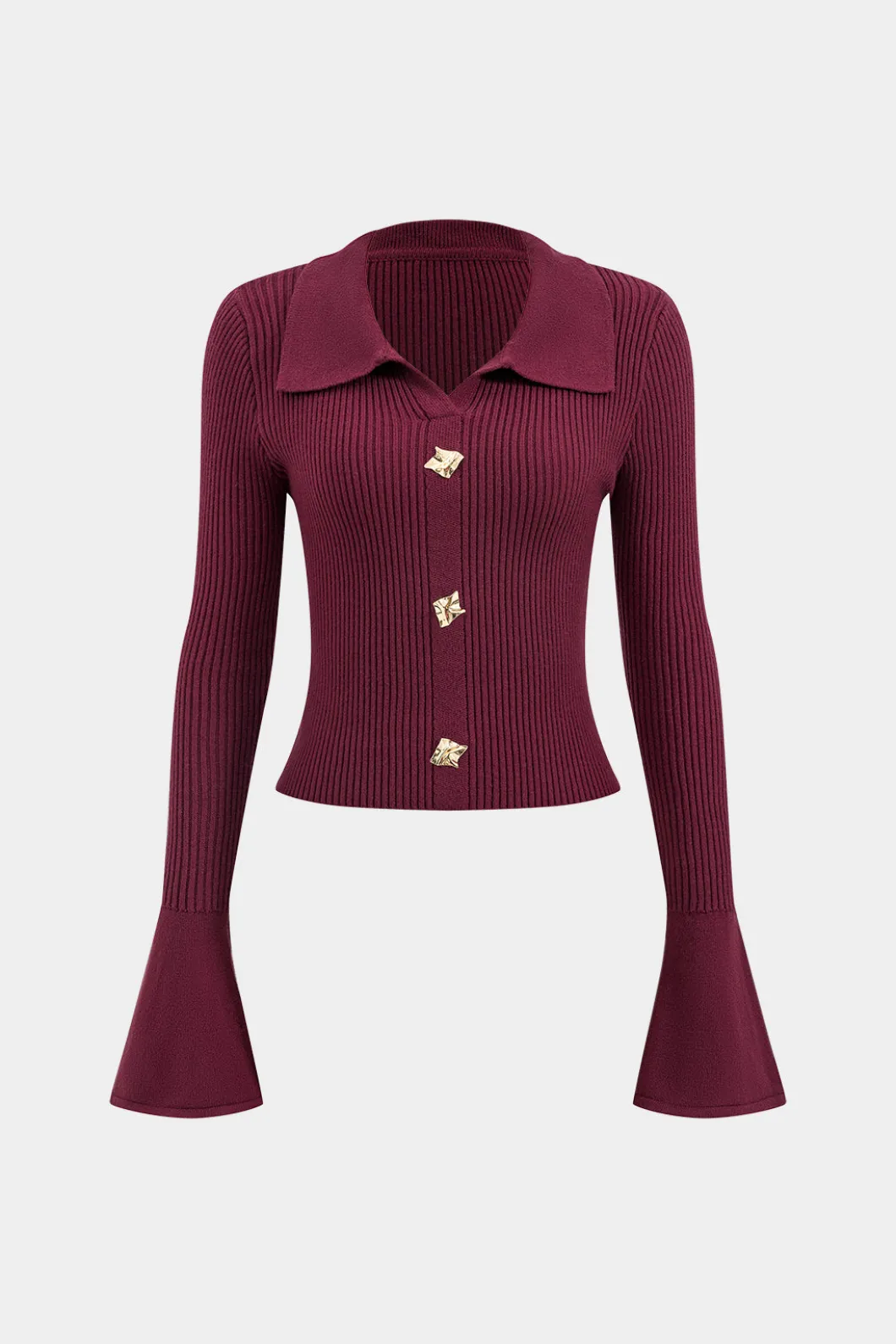 Knit Button Metallic Long-Sleeve Top And Maxi Skirt Set>MICAS Outlet