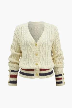 Knit Button Patchwork Cardigan>MICAS Best