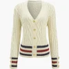 Knit Button Patchwork Cardigan>MICAS Best