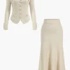 Knit Button Vest And Cardigan And Skirt Set>MICAS Outlet