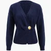 Knit Button V-neck Cardigan>MICAS Outlet