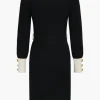 Knit Chain Button Long Sleeve Dress>MICAS Best