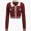 Knit Color Block Button Fake Pockets Long-Sleeve Top>MICAS Sale