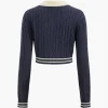 Knit Color Block Button Fake Pockets Long-Sleeve Top>MICAS Sale