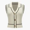 Knit Color Block Button Vest>MICAS Discount