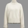 Knit Contrast Whipstitching Long-Sleeve Top>MICAS Outlet