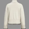 Knit Contrast Whipstitching Long-Sleeve Top>MICAS Outlet