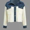 Knit Denim Patchwork Cardigan>MICAS Sale
