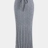 Knit Drawstring Tie-Up Skirt>MICAS Clearance