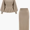 Knit Gigot Sleeve And Skirt Set>MICAS Online
