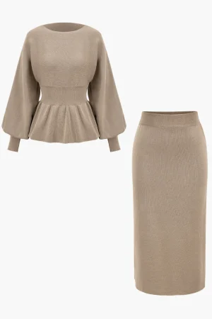 Knit Gigot Sleeve And Skirt Set>MICAS Online