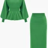 Knit Gigot Sleeve And Skirt Set>MICAS Online