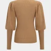 Knit Gold Button Gigot Sleeve Long-Sleeve Top>MICAS Outlet