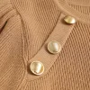 Knit Gold Button Gigot Sleeve Long-Sleeve Top>MICAS Outlet