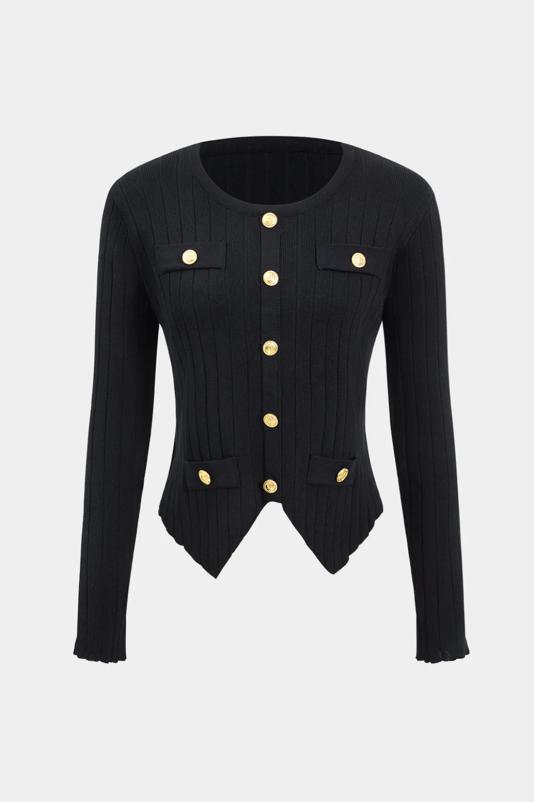 Knit Metallic Button Pocket Top And Trousers Set>MICAS Clearance