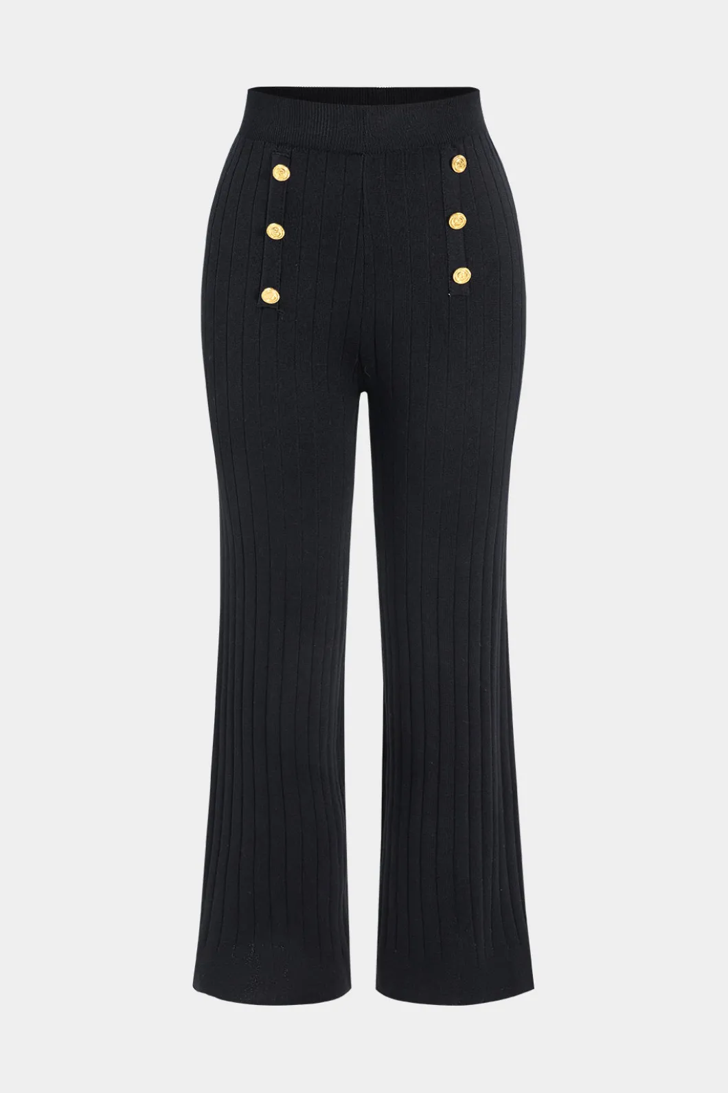 Knit Metallic Button Pocket Top And Trousers Set>MICAS Clearance