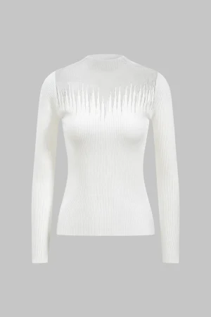 Knit Patchwork Long Sleeve Top>MICAS Best