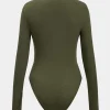 Knit Ruched Long Sleeve Bodysuit>MICAS Discount