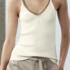 Knitted Metallic Chain Detail Tank Top>MICAS Online