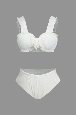 Knot Frill Trim Bikini Swimsuit Set>MICAS Discount