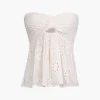 Knot Front Knit Embroidered Tube Top>MICAS Best
