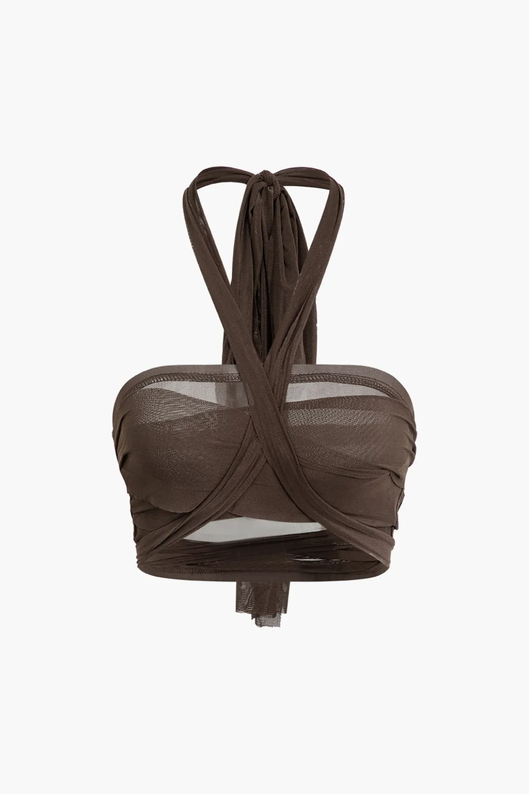 Knot Tie Halter Mesh Tank Top And Mini Skirt Set>MICAS Online