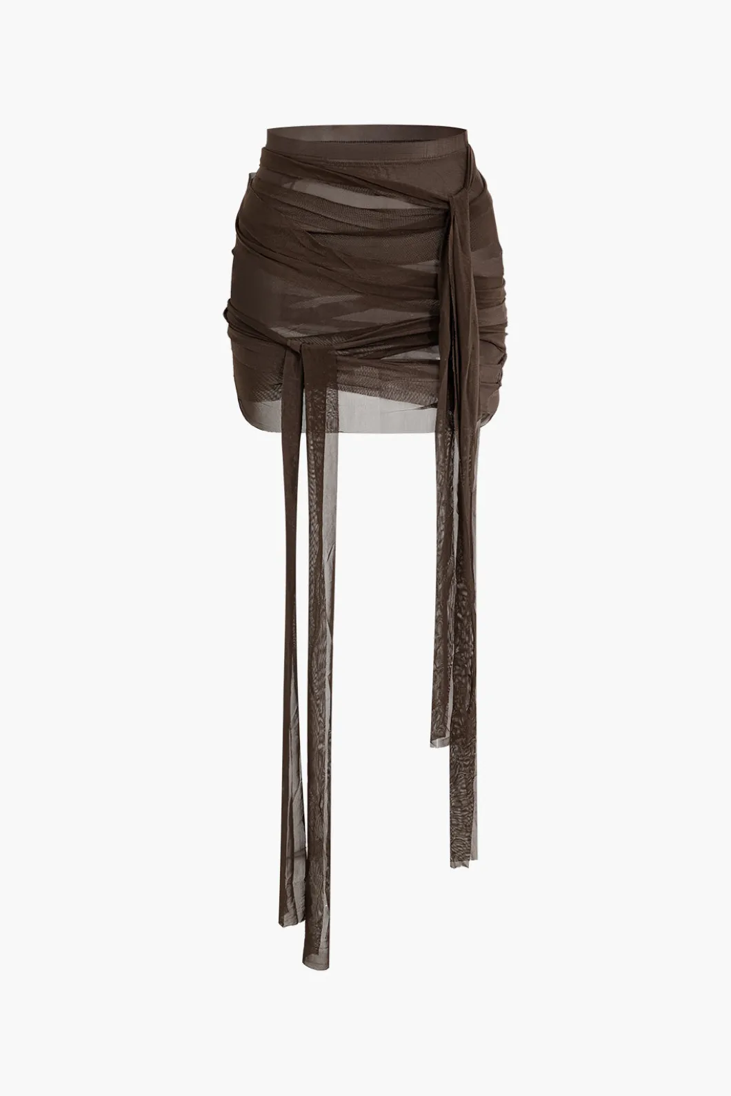 Knot Tie Halter Mesh Tank Top And Mini Skirt Set>MICAS Online