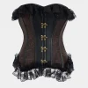 Lace Jacquard Metallic Button Strappy Corset Tube Top>MICAS Discount