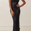 Lace Slip Slit Maxi Dress>MICAS Clearance