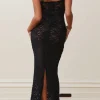 Lace Slip Slit Maxi Dress>MICAS Clearance