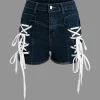 Lace Up Denim Short>MICAS New