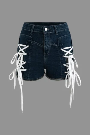 Lace Up Denim Short>MICAS New