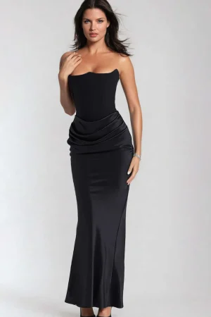 Layer Strapless Mermaid Maxi Dress>MICAS Best