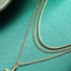 Layered Pendant Lock Chain Necklace>MICAS Hot