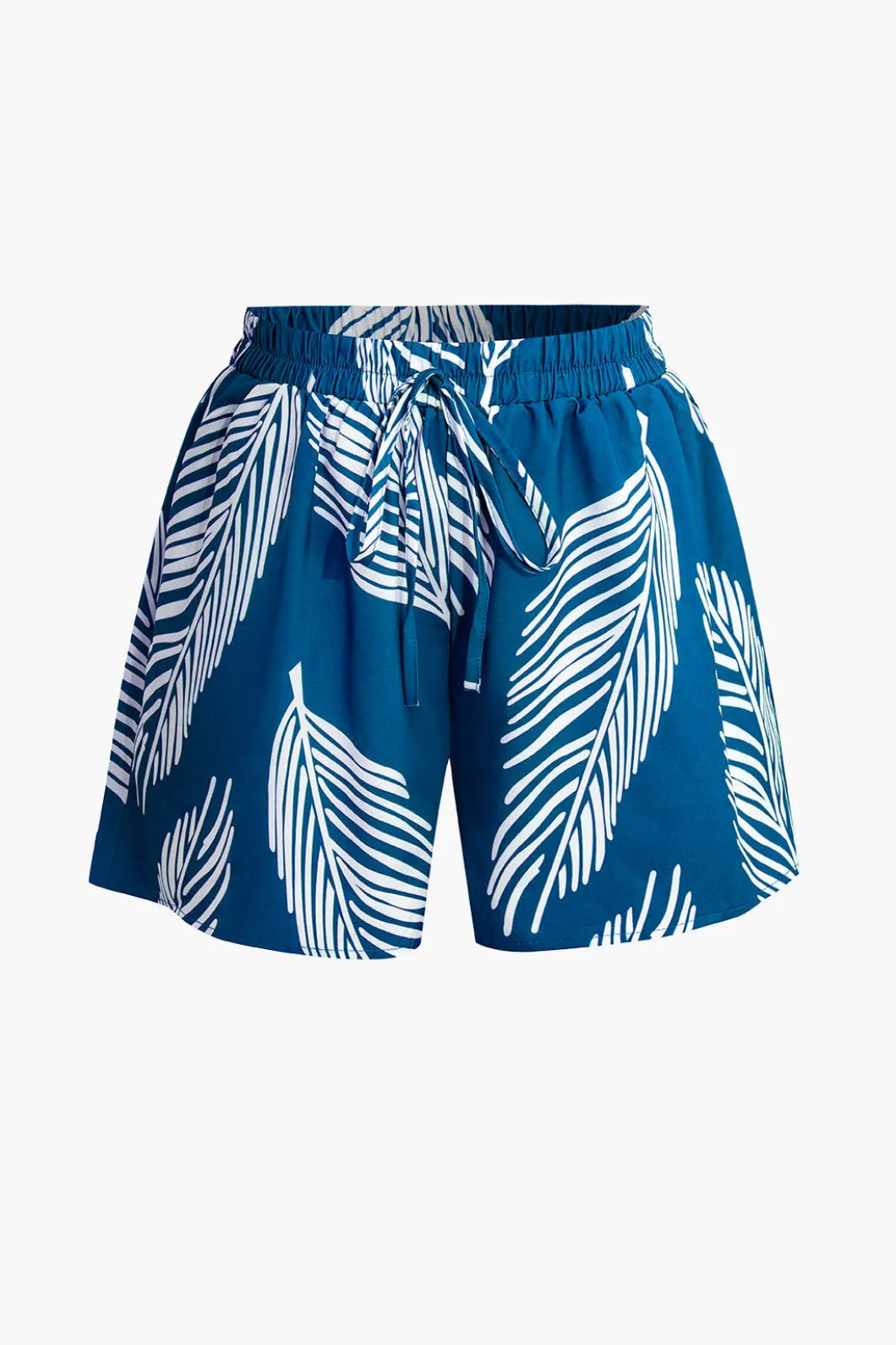 Leaf Print Drawstring Shorts Set>MICAS Discount