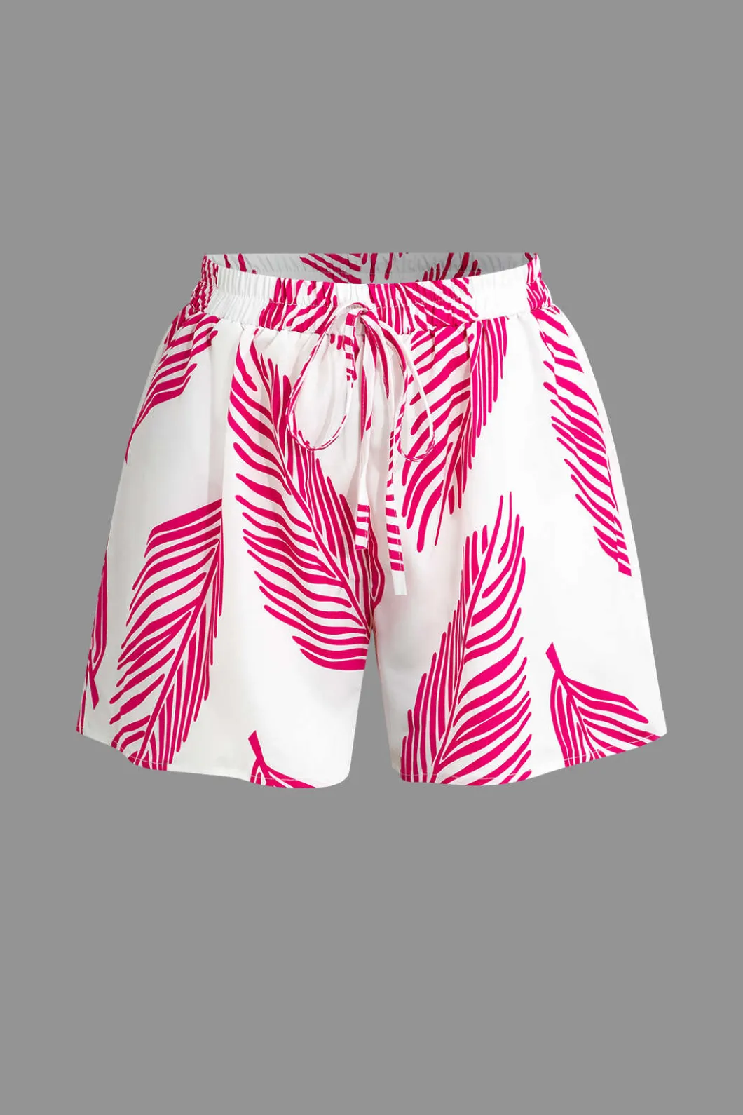Leaf Print Drawstring Shorts Set>MICAS Discount