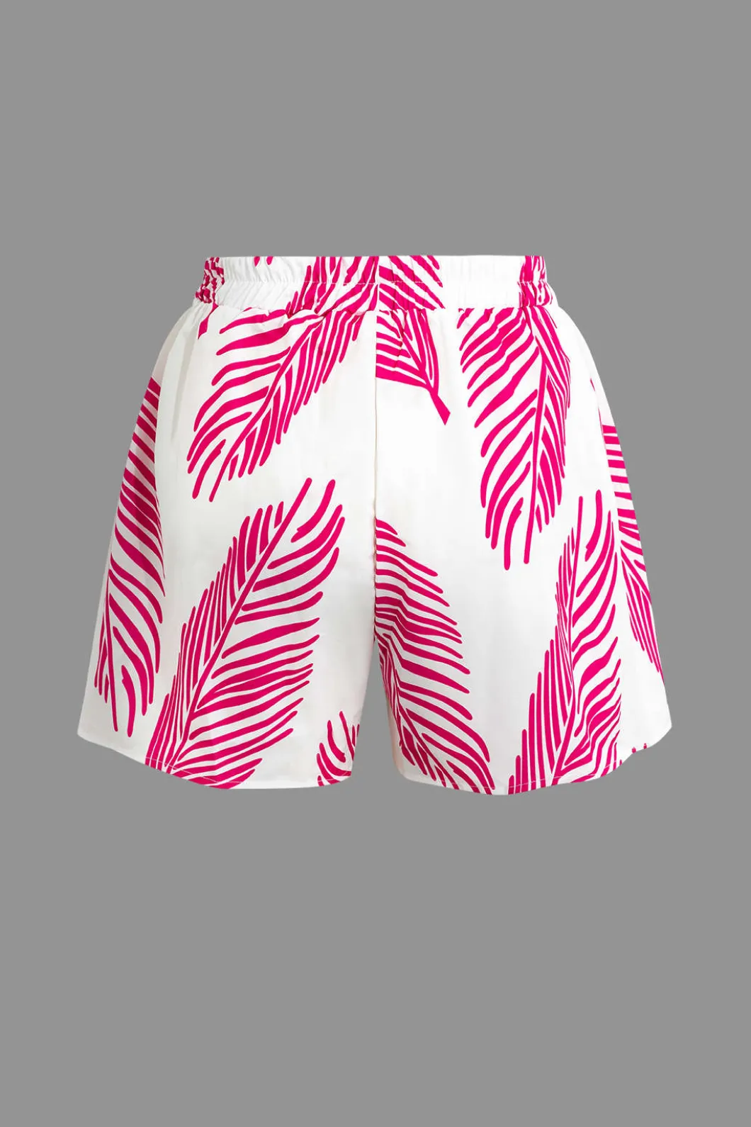 Leaf Print Drawstring Shorts Set>MICAS Discount
