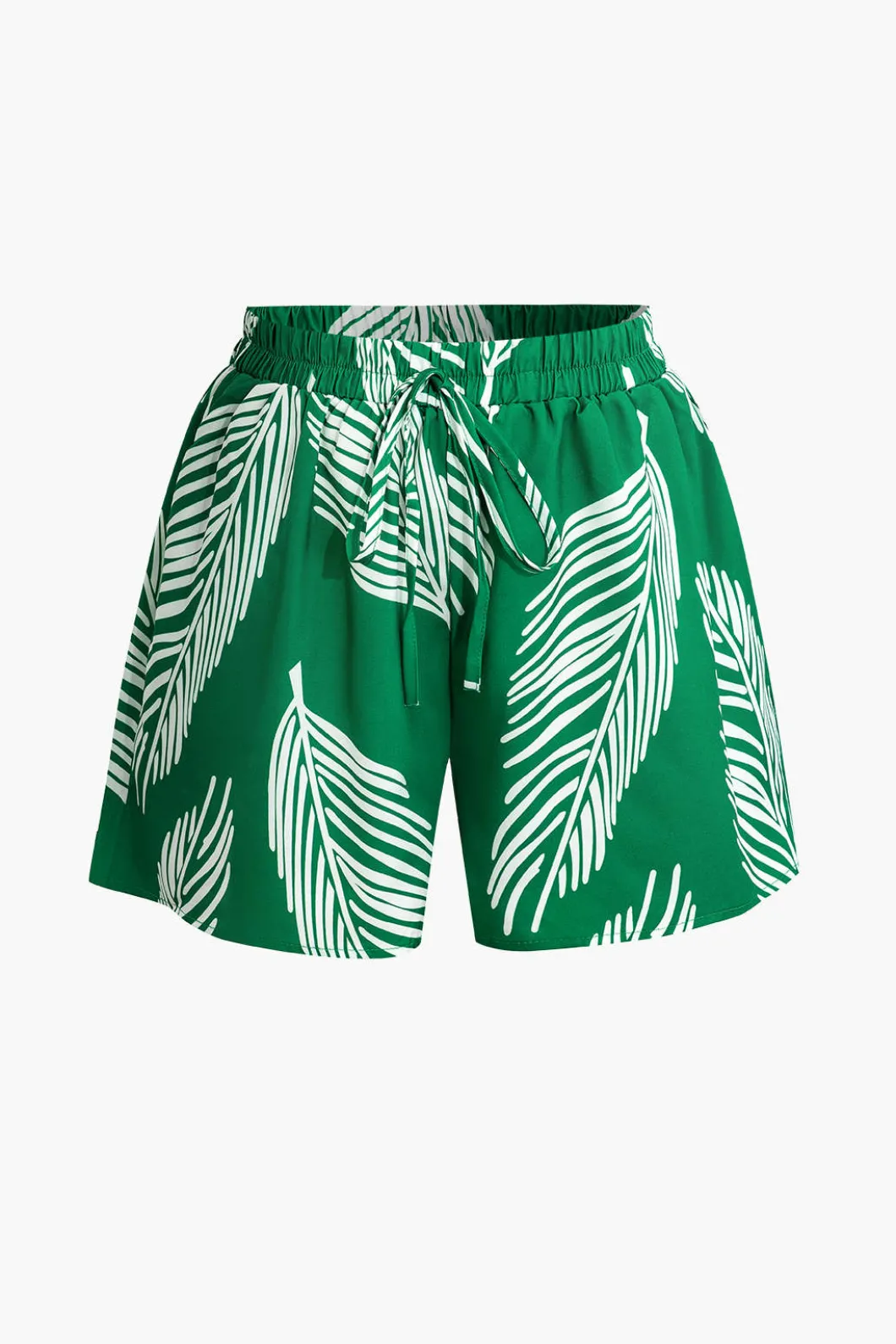 Leaf Print Drawstring Shorts Set>MICAS Discount